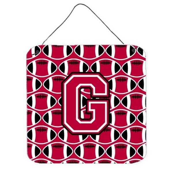 Letter G Football Crimson and White Wall or Door Hanging Prints, Carolines Treasures, Mfr#: CJ1079-GDS66